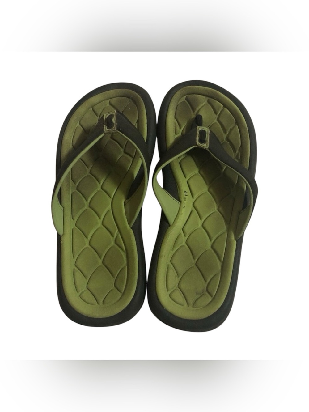 Adidas Kids Green and Black Flip Flop Sandals One Size